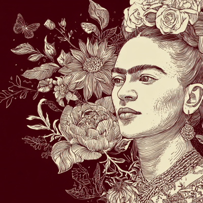 Frida Kahlo Self Portrait Reimagined Line Art K E35cc415 4da6 4673 82d4 56d97d539da5 1