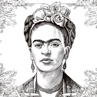 Frida Kahlo Self Portrait Reimagined Line Art K E35cc415 4da6 4673 82d4 56d97d539da5 2