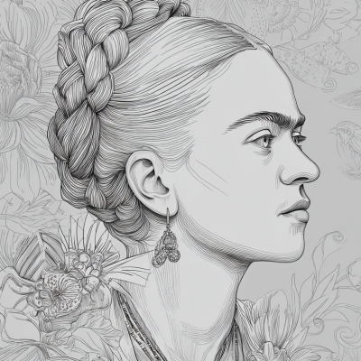 Frida Kahlo Self Portrait Reimagined Line Art K E35cc415 4da6 4673 82d4 56d97d539da5 3