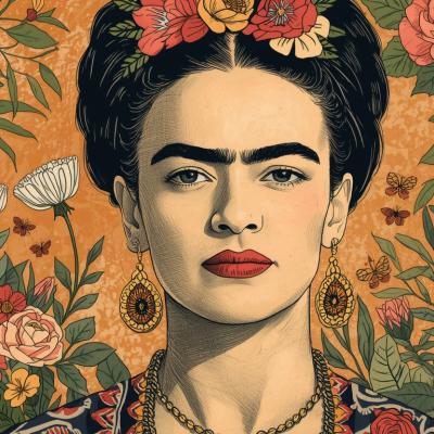 Lucid Origin A Delicate Lineart Portrait Of Frida Kahlo Adorne 2 Deeeb52f C44a 4c7f 9ea6 Ec0625018cb2